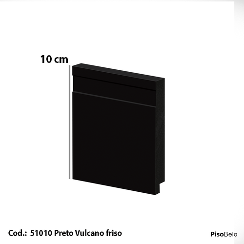 Rodapé Arquitech em Poliestireno Frisado 10 cm Preto 51010