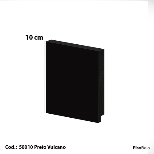 Rodapé Arquitech em Poliestireno Liso 10 cm Preto 50010