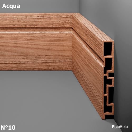 Rodapé Eucatex Acqua New em PVC Frisado 10 cm Nº 10
