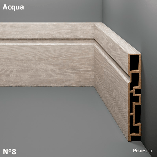 Rodapé Eucatex Acqua New em PVC Frisado 10 cm Nº 8