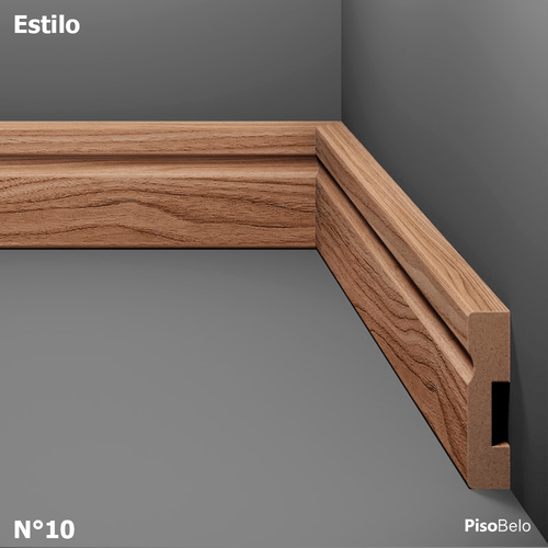 Rodapé Eucatex Estilo em MDF Frisado 5 cm Nº 10