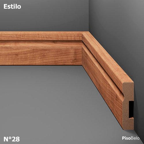 Rodapé Eucatex Estilo em MDF Frisado 5 cm Nº 28