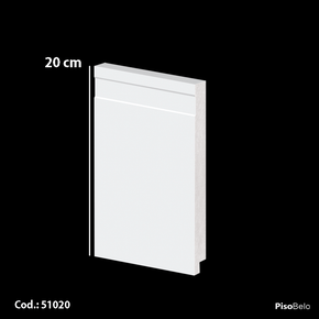 Rodapé Arquitech em Poliestireno com 1 friso 20 cm Branco 51020