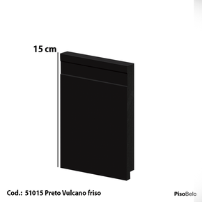 Rodapé Arquitech em Poliestireno com friso 15 cm Preto 51015