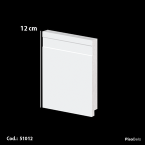 Rodapé Arquitech em Poliestireno Frisado 12 cm Branco 51012