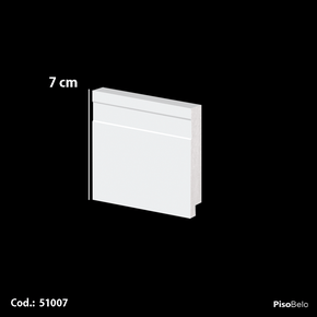 Rodapé Arquitech em Poliestireno Frisado 7 cm Branco 51007