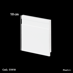 Rodapé Arquitech em Poliestireno Frisado Slim 10 cm Branco 51910