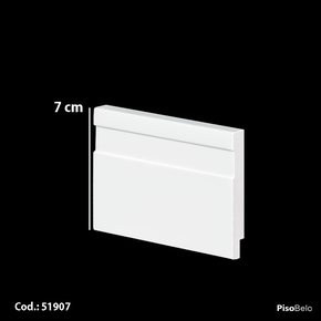 Rodapé Arquitech em Poliestireno Frisado Slim 7 cm Branco 51907