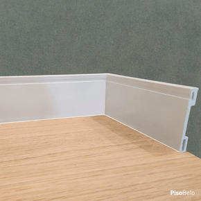 Rodapé Belka em PVC Expandido Frisado 07 cm Branco