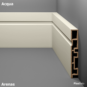 Rodapé Eucatex Acqua New em PVC Frisado 10 cm Arenas