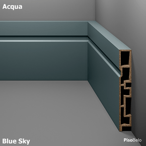 Rodapé Eucatex Acqua New em PVC Frisado 10 cm Blue Sky