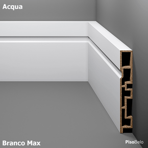 Rodapé Eucatex Acqua New em PVC Frisado 10 cm Branco Max