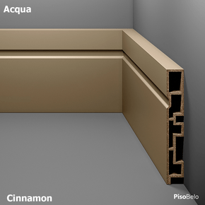 Rodapé Eucatex Acqua New em PVC Frisado 10 cm Cinnamon