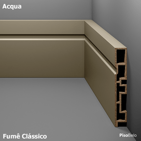 Rodapé Eucatex Acqua New em PVC Frisado 10 cm Fumê Clássico