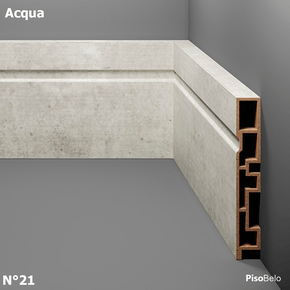 Rodapé Eucatex Acqua New em PVC Frisado 10 cm Nº 21