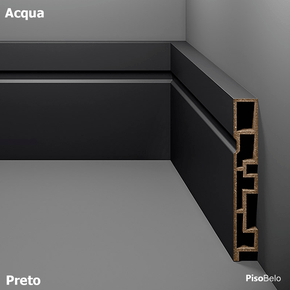 Rodapé Eucatex Acqua New em PVC Frisado 10 cm Preto