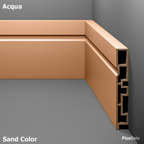 Rodapé Eucatex Acqua New em PVC Frisado 10 cm Sand Color