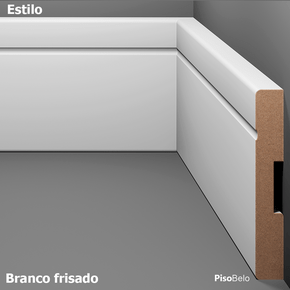 Rodapé Eucatex Estilo em MDF Frisado 10 cm Branco