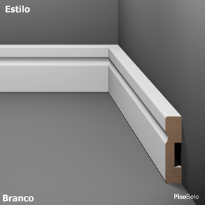 Rodapé Eucatex Estilo em MDF Frisado 5 cm Branco