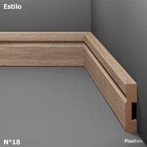 Rodapé Eucatex Estilo em MDF Frisado 5 cm Nº 18