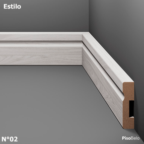Rodapé Eucatex Estilo em MDF Frisado 5 cm Nº 2