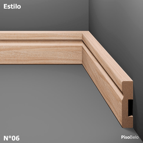 Rodapé Eucatex Estilo em MDF Frisado 5 cm Nº 6