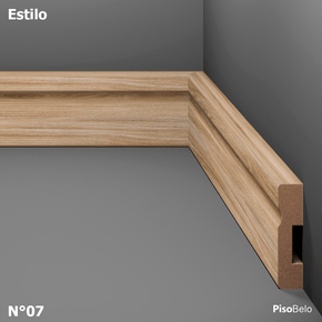Rodapé Eucatex Estilo em MDF Frisado 5 cm Nº 7