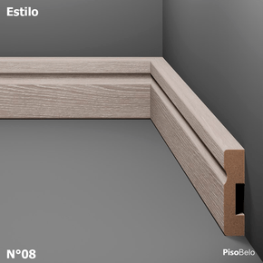 Rodapé Eucatex Estilo em MDF Frisado 5 cm Nº 8