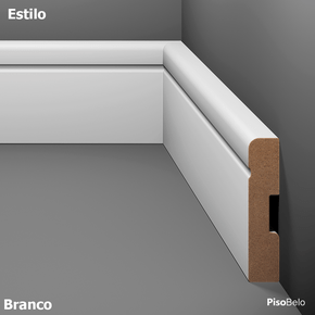 Rodapé Eucatex Estilo em MDF Frisado 7 cm Branco