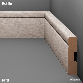 Rodapé Eucatex Estilo em MDF Frisado 7 cm Nº 8