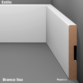 Rodapé Eucatex Estilo em MDF Liso 10 cm Branco