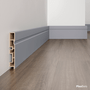 Rodapé Eucatex Acqua New em PVC Frisado 10 cm Cinza Supremo