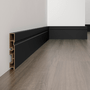 Rodapé Eucatex Acqua New em PVC Frisado 10 cm Preto